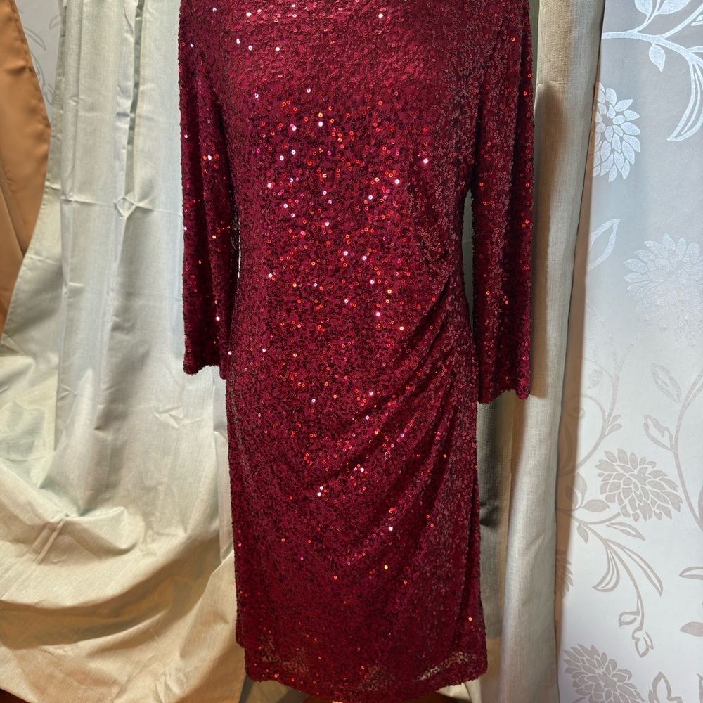 Draped waist sequin dress